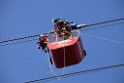 Koelner Seilbahn Gondel blieb haengen Koeln Linksrheinisch P318